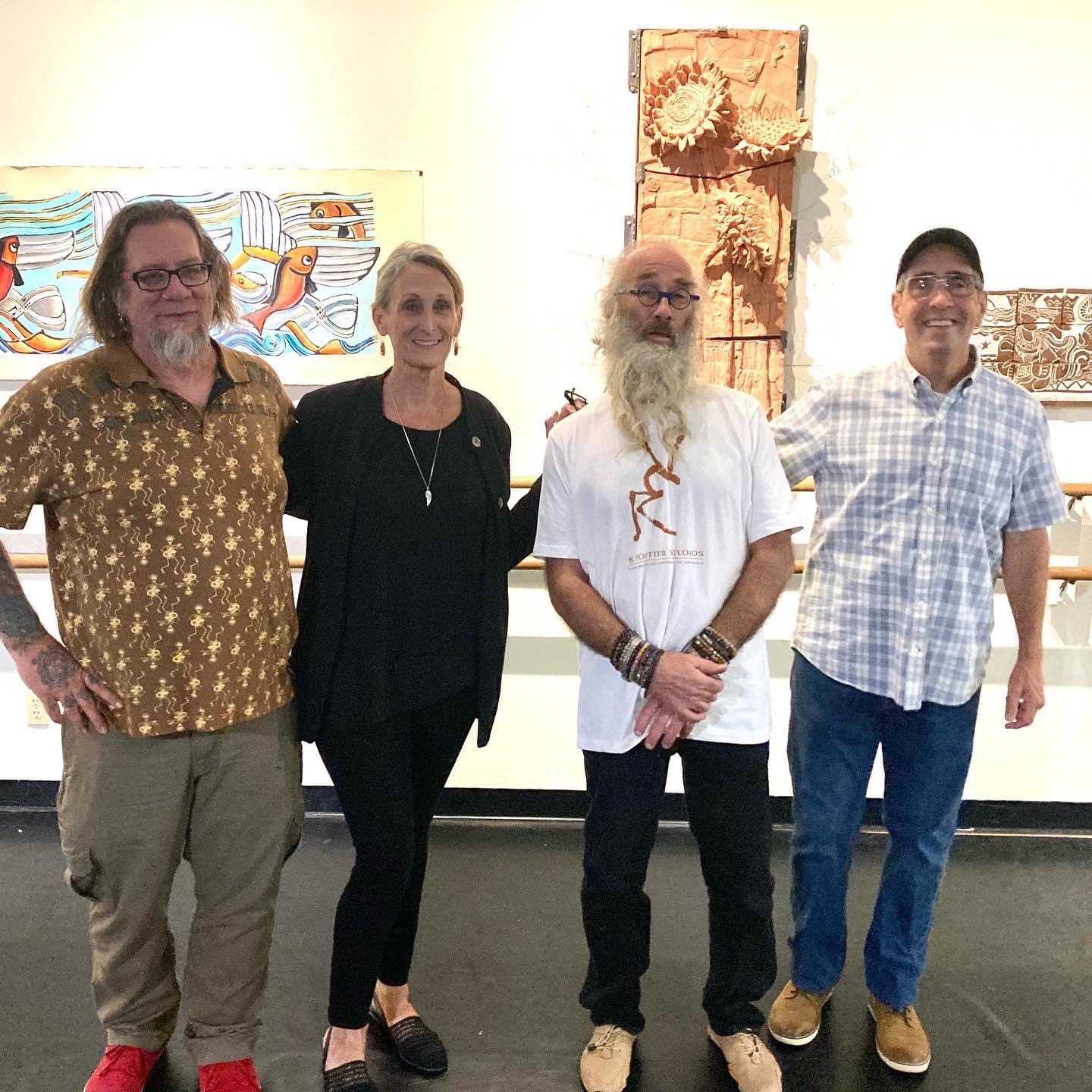 Guests and featured artists at an ArtWalk gallery reception inside the KFortier Studios space